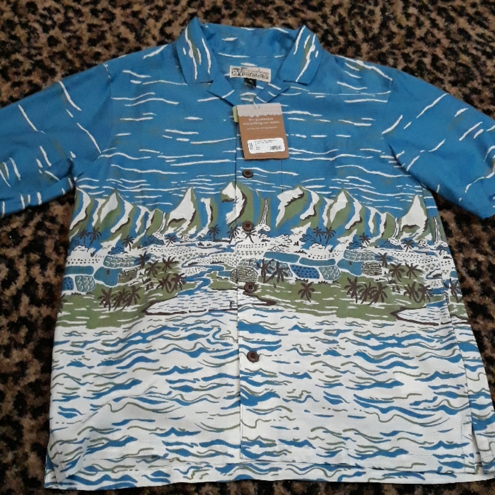 Pataloha limited Edition Blue Camp Shirt Mens Patagonia Malama Mako Button XS